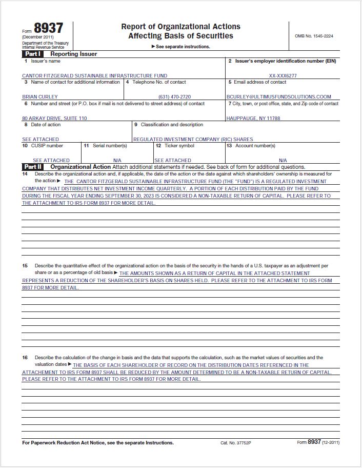 Feature image for Form 8937 – December 7, 2023