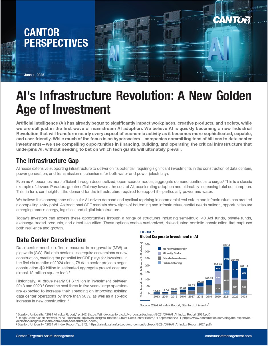 Feature image for Cantor Perspectives: AI’s Infrastructure Revolution: A New Golden Age of Investment